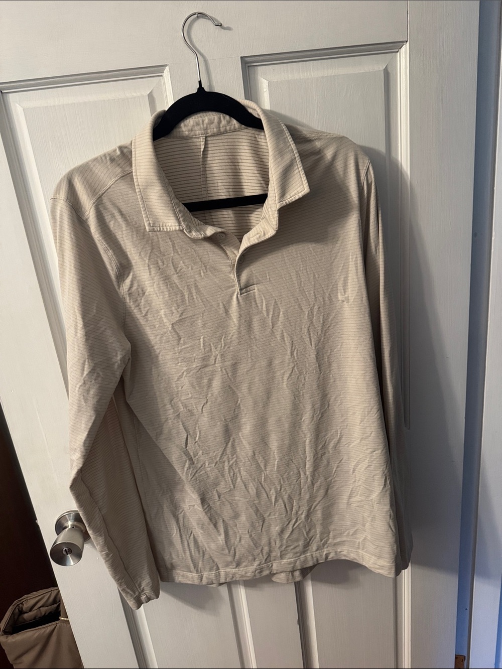 lululemon athletica Men's Long-Sleeve Polo in Cream